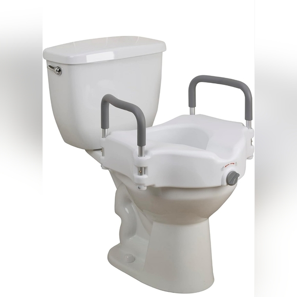 Drive Medical Elevated Raised Toilet Seat with Removable Padded Arms. Brand New - Picture 2 of 5